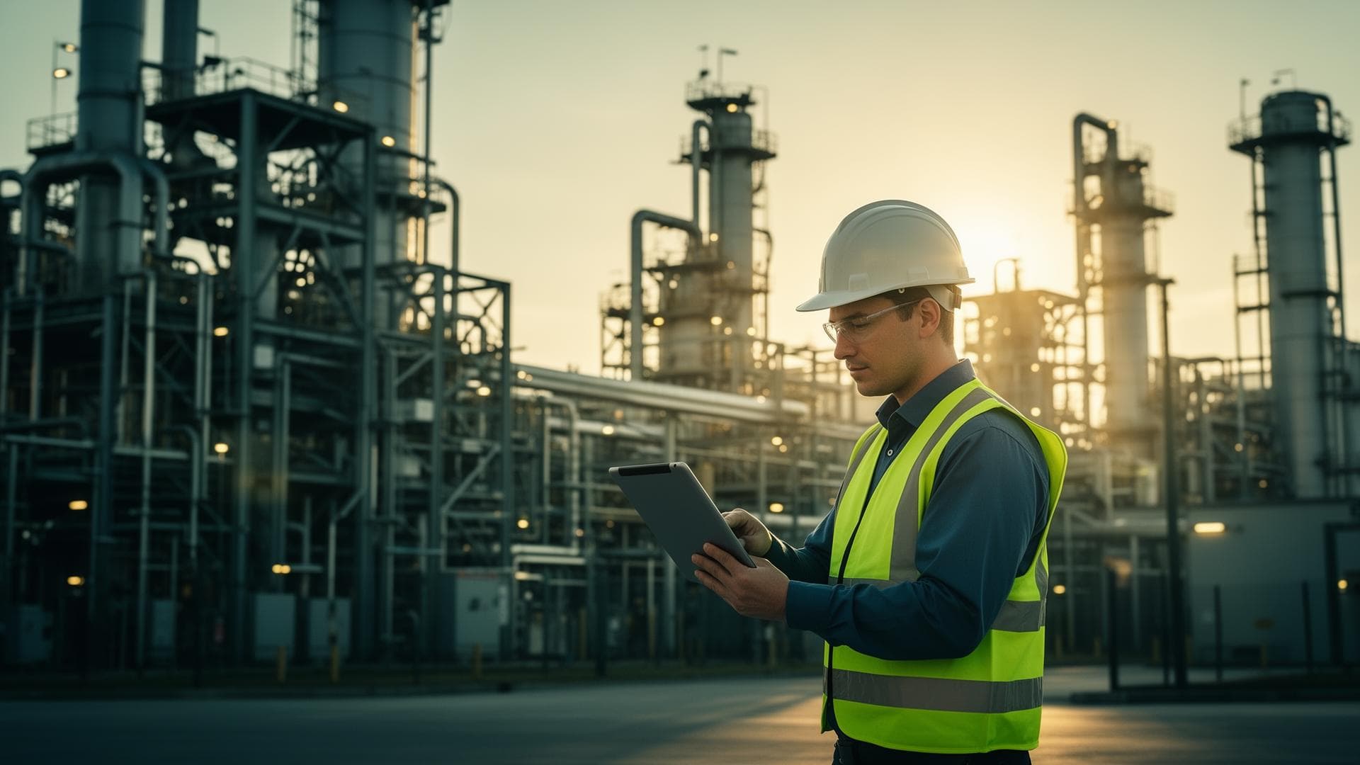 Engenheiro ambiental em planta industrial